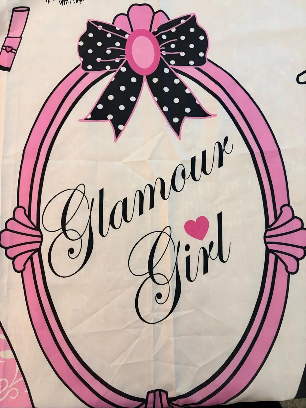 Shower Curtain - Pink & Black Fashion Print Decorative Bathroom Glamour Girls